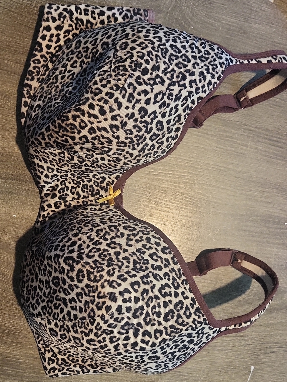 Cacique Leopard Print T-Shirt Bra - Brown/Black